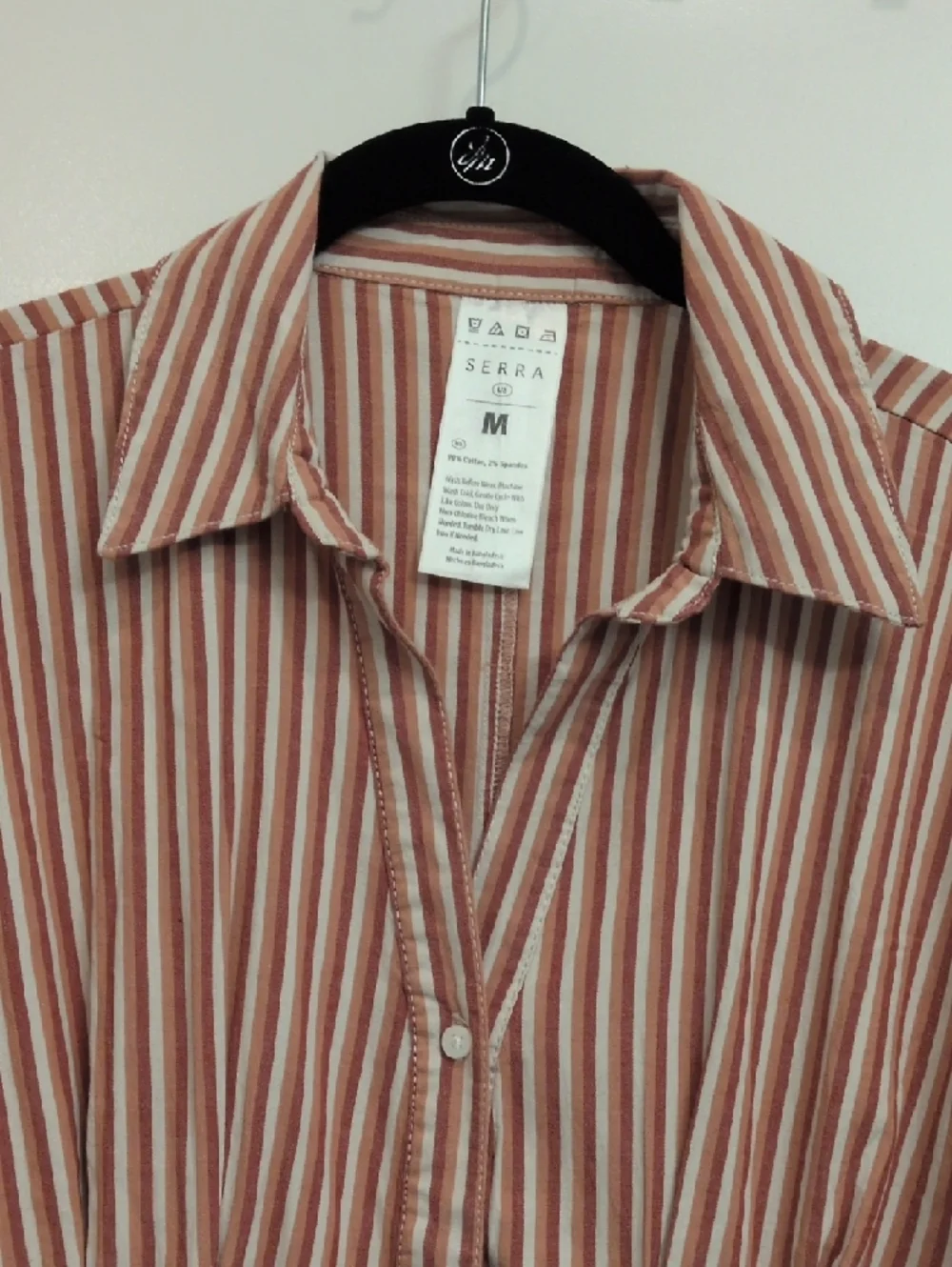 Serra Striped Midi Shirt Dress in Red And White - Picture 4 of 8